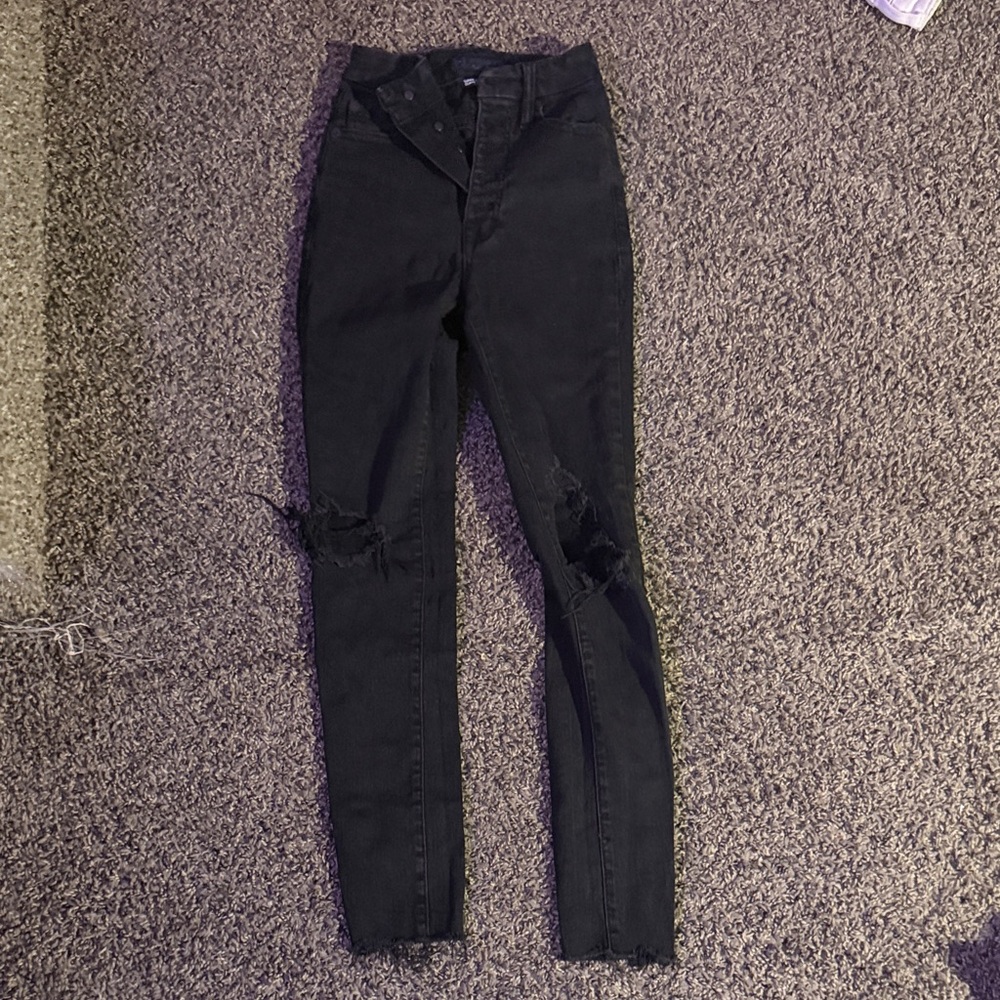 Aeropostale Black High Rise Distressed Jeans